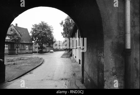 Die Bürger wollen nicht länger den maroden Zustand dieses colliery Abrechnung der Ruhrkohle AG (RAG) in Marl zu akzeptieren, hier am 27. Juni 1974. | Verwendung weltweit Stockfoto