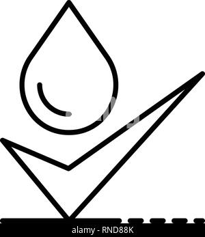 Genehmigte Wasserfiltration Symbol, outline Style Stock Vektor