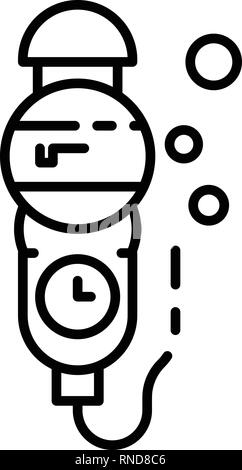 Unterwasser Druckmanometer Symbol, outline Style Stock Vektor