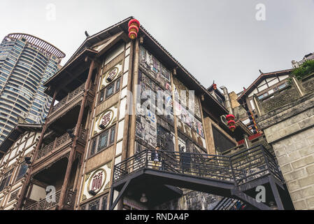 Chongqing, Chongqing/China - April 06, 2015: Hongya Höhle district (Hongyadong) berühmten traditionellen kulturellen Tourismus Ziel Stockfoto