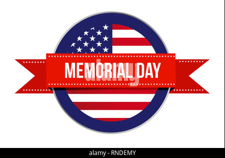 Memorial Day anmelden Dichtung Symbol Abbildung isoliert auf weißem Hintergrund Stockfoto