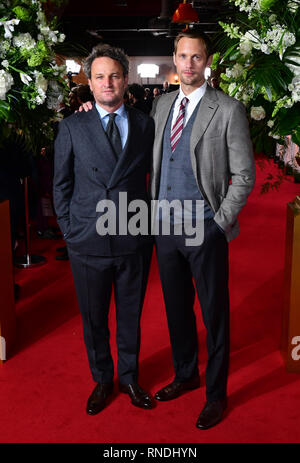 Jason Clarke und Alexander Skarsgard Teilnahme an der Weltpremiere des Folgen, auf der Picturehouse Central Kino, London Stockfoto