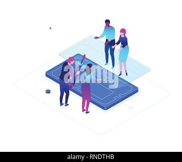 Mobile Reparatur Service - moderne Bunte isometrische Vector Illustration Stock Vektor