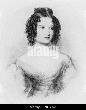 Ada Byron (1815-1852), Porträtzeichnung im Alter von siebzehn, 1832 Stockfoto