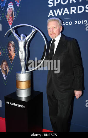 Monaco, Monaco. 18 Feb, 2019. Boris Becker (Laureus Academy Mitglied). GES/Sport Allgemein/Laureus World Sports Awards 2019, 18.02.2019 Sport: Laureus World Sports Awards 2019, Februar 18, 2019 | Verwendung der weltweiten Kredit: dpa Picture alliance/Alamy leben Nachrichten Stockfoto