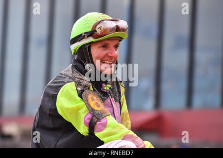 Hot Springs, Arkansas, USA. 18 Feb, 2019. Februar 18, 2019: #6 Super Pferd mit Jockey Terry J. Thompson gewinnt Südwesten Stakes Rennen in Oaklawn Park am 18. Februar 2019 in Hot Springs, Arkansas. (Foto von Ted McClenning/Eclipse/Cal Sportswire Sport Media) Credit: Csm/Alamy leben Nachrichten Stockfoto