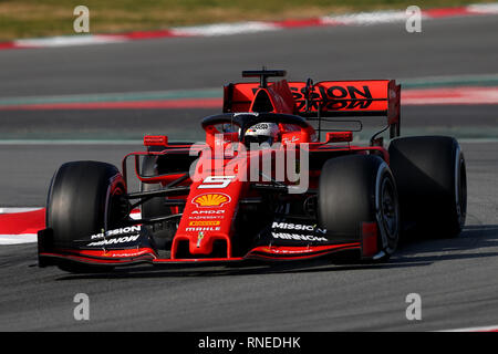 Montmelo, Spanien. 18 Feb, 2019. Sebastian Vettel Ferrari SF 90 Montmelo Barcelona 18-02-2019 Circuit de Catalunya Formel-1-Test 2019 Foto Federico Basile/Insidefoto Credit: insidefoto Srl/Alamy leben Nachrichten Stockfoto