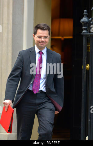 London, Großbritannien. 19 Feb, 2019. Minister der Regierung verlassen, 10 Downing Street nach der wöchentlichen Kabinettssitzung. James Brokenshire - Gemeinschaften Scretary Credit: PjrFoto/Alamy leben Nachrichten Stockfoto