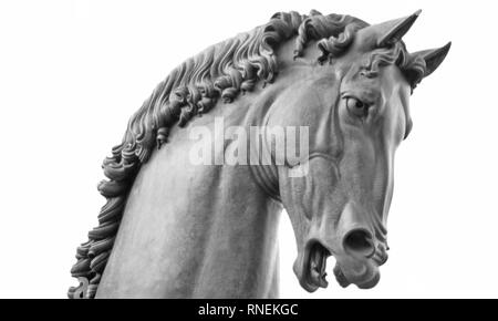 Pferdekopf. Leonardo's Horse ist ein reiterdenkmal zu Francesco Sforza, entworfen von Leonardo da Vinci Stockfoto