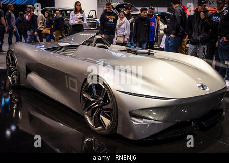 Chicago, IL, USA - 10. Februar 2019: Infiniti Prototyp 10 auf der Chicago Auto Show 2019. Stockfoto