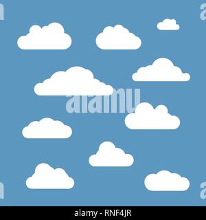 Vektor Wolken am blauen Himmel Hintergrund isoliert Stock Vektor
