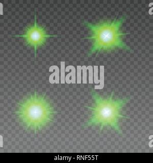 Satz von verschiedenen flare Elemente. Vector Illustration mit Lichteffekten für Design. Stock Vektor