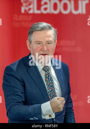 Labours Schatten Staatssekretär für internationalen Handel, Barry Gardiner M.P. zu einem Menschen macht Veranstaltung in Nottingham, England, UK. Stockfoto