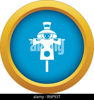 Vogelscheuche Symbol blau Vector isoliert Stock Vektor