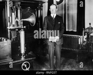 Der italienische Erfinder Guglielmo Marconi, dem Erfinder des Radios Stockfoto