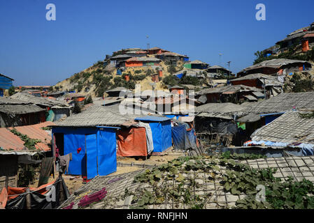 Ein Blick auf Balukhali rohingya Flüchtlingslager in Ukhia, Cox's Bazar, Bangladesch. Am Februar 02, 2019 Stockfoto