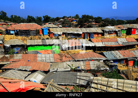 Ein Blick auf Balukhali rohingya Flüchtlingslager in Ukhia, Cox's Bazar, Bangladesch. Am Februar 02, 2019 Stockfoto