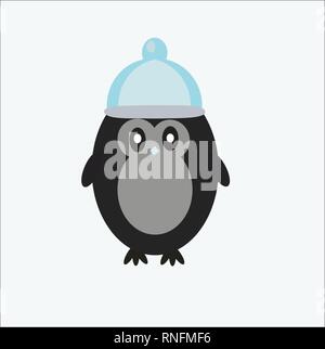 Cartoon penguin in blauen Hut Stock Vektor