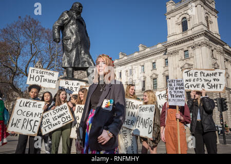 Jugend Streik 4 Klima. Tausende Schüler und Studenten gehen aus von den Lektionen, die in Westminster als Teil eines landesweiten Streik aus Protest gegen den Klimawandel Stockfoto