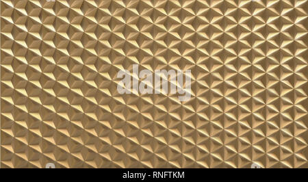 3D-Vektor polygonalen geometrische Dreiecksform Muster Hintergrund in Gold Material Stockfoto