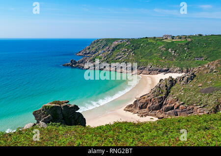 Porthcurno Beach, Cornwall, England. Stockfoto