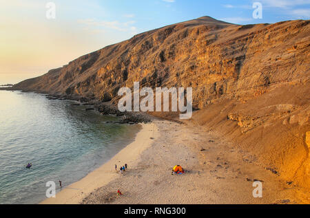 La Mina Beach am frühen Morgen in Paracas National Reserve, Peru. Hauptzweck des Reservats ist zum Schutz der marinen Ökosysteme und historische Kultur Stockfoto