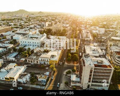 Luftbild der Innenstadt von Hermosillo, Sonora. Vista aerea del centro de Hermosillo, Sonora Stockfoto