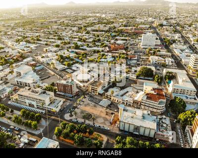 Luftbild der Innenstadt von Hermosillo, Sonora. Vista aerea del centro de Hermosillo, Sonora Stockfoto