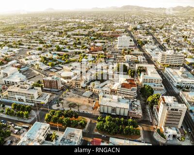 Luftbild der Innenstadt von Hermosillo, Sonora. Vista aerea del centro de Hermosillo, Sonora Stockfoto