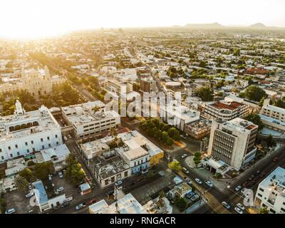 Luftbild der Innenstadt von Hermosillo, Sonora. Vista aerea del centro de Hermosillo, Sonora Stockfoto