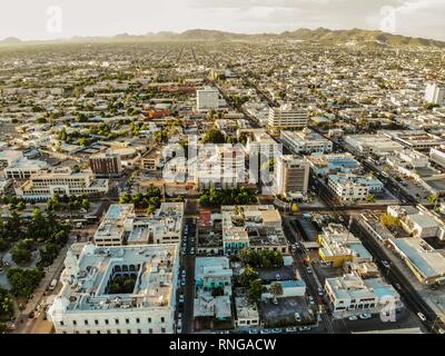 Luftbild der Innenstadt von Hermosillo, Sonora. Vista aerea del centro de Hermosillo, Sonora Stockfoto