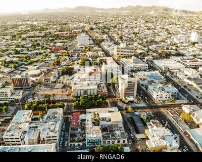 Luftbild der Innenstadt von Hermosillo, Sonora. Vista aerea del centro de Hermosillo, Sonora Stockfoto