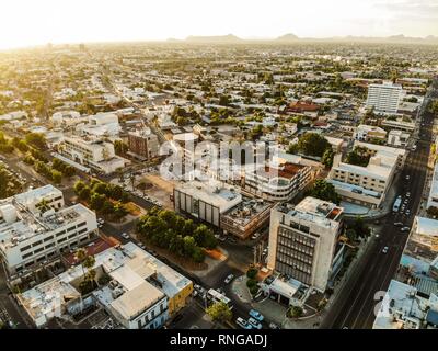 Luftbild der Innenstadt von Hermosillo, Sonora. Vista aerea del centro de Hermosillo, Sonora Stockfoto