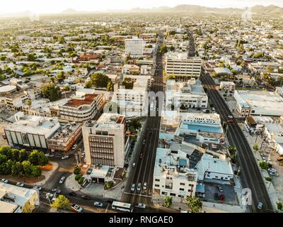 Luftbild der Innenstadt von Hermosillo, Sonora. Vista aerea del centro de Hermosillo, Sonora Stockfoto