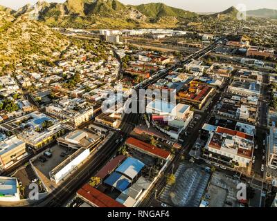 Luftbild der Innenstadt von Hermosillo, Sonora. Vista aerea del centro de Hermosillo, Sonora Stockfoto