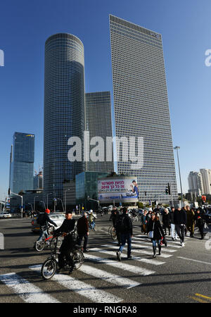 Azrieli Türme in Tel-Aviv, Israel. Stockfoto