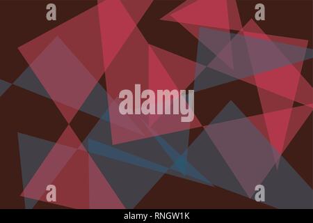 Zusammenfassung Hintergrund Muster mit transparenten Dreieck Formen in roten und blauen Farben. Moderne, zeitgenössische vector Art. Stock Vektor