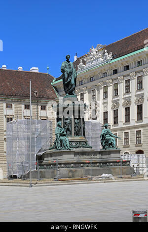Wien, Österreich - 11. Juli 2015: Kaiser Franz I. Denkmal an der Hofburg Royal Palace in Wien, Österreich. Stockfoto