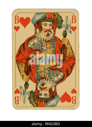 Jahrgang deutsche Bild Karte vermutlich aus der Zwischenkriegszeit. Durch die Altenburger und Stralsunder Spielkarten-Fabriken A.-G wird gezeigt, auf einem weißen Hintergrund gemacht Stockfoto