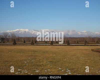 VENARIA, ITALIEN - ca. Februar 2019: Gärten der Reggia di Venaria Palace Stockfoto