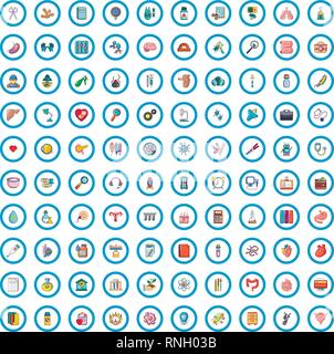 100 Analyse Symbole, Cartoon Stil Stock Vektor