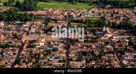 Villa de Leyva, Erhöhte Ansicht, Boyaca Abteilung, Kolumbien Stockfoto