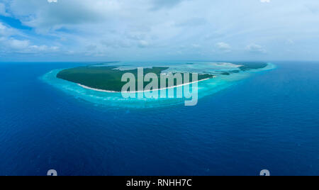 Antenne von Aldabra Atoll, Seychellen Stockfoto