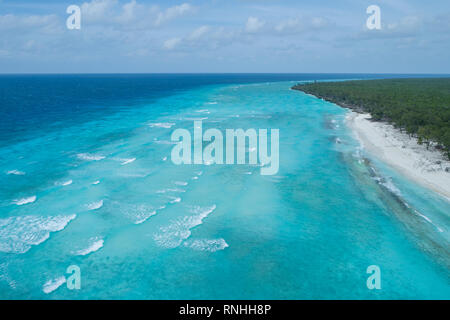 Antenne von Aldabra Atoll, Seychellen Stockfoto