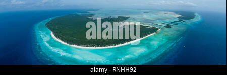 Antenne von Aldabra Atoll, Seychellen Stockfoto