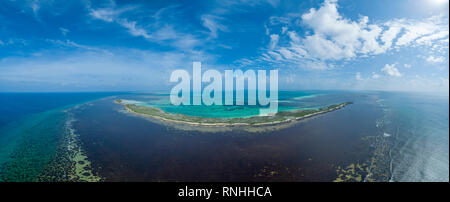 Cosmoledo atoll Panorama Stockfoto