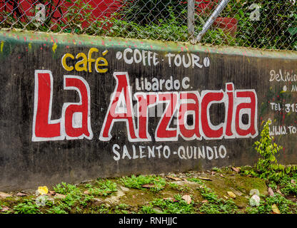 La Arzacia Kaffeeplantage, Salento, Quindio Abteilung, Kolumbien Stockfoto