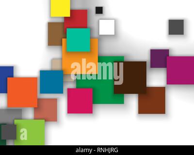 Bunte Quadrate Zusammenfassung Hintergrund. Stock Vektor