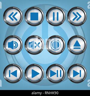 Sound Player Taste und Elemente Stock Vektor