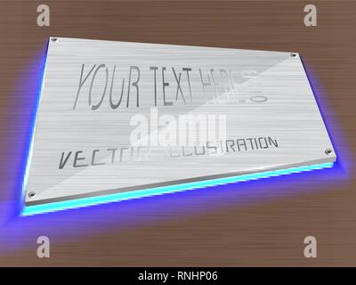 Acryl label LED-Dekoration auf dem Etikett. Stock Vektor